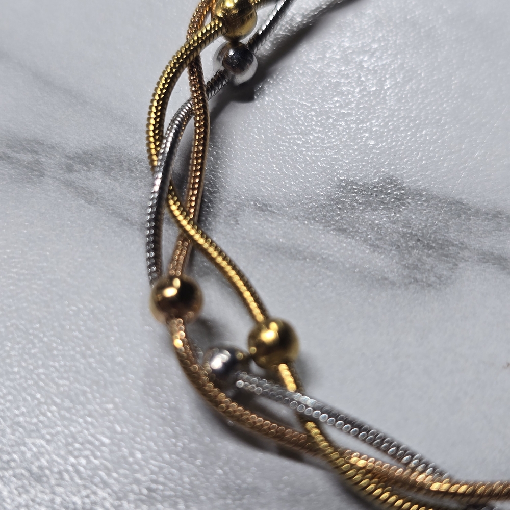 Elegant Stainless Steel Silver and Gold Bracelet - Picture 3 of 4